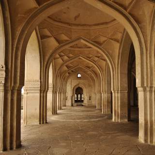 Two rows of arches in Jumma Masjid of Bijapur