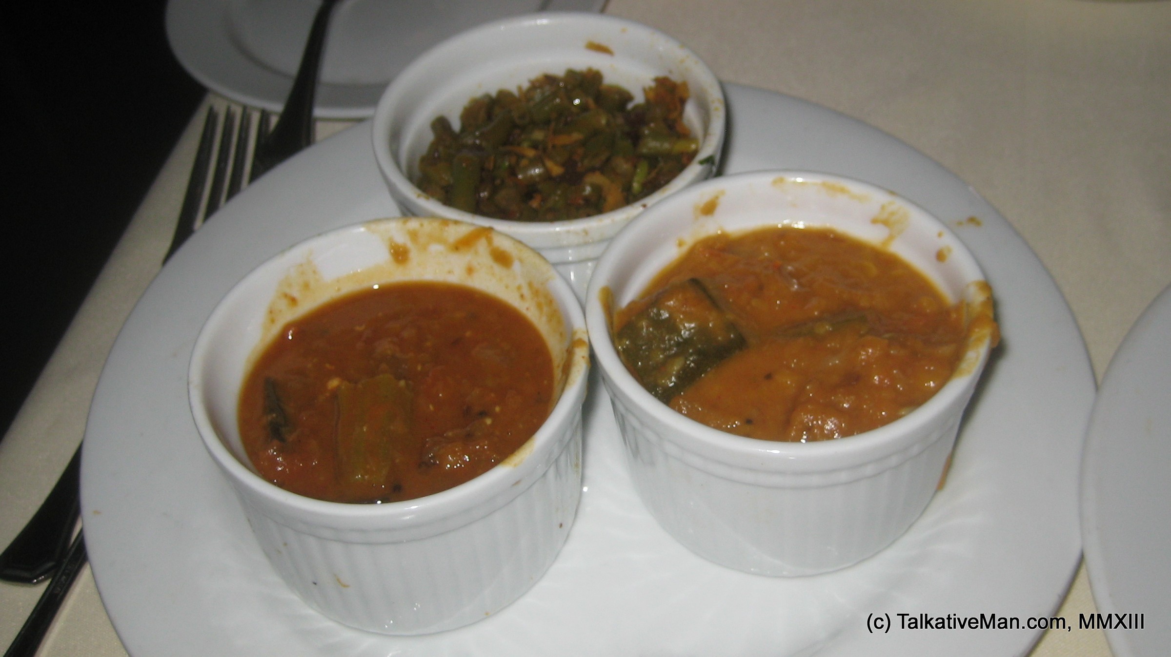 Carnival Cruise South Indian Vegetarian Food: Day 4: Beans Poriyal, Zucchini Kootu, Sambar