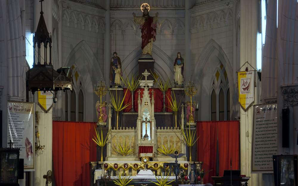 Crypt with statue of Saint Philomena in Mysore