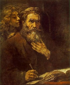 Evangelist Matthew and the Angel by Rembrandt