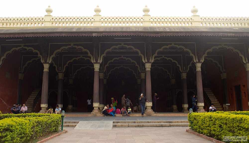 Facade and Front of Tipu Sultan Palace in Bangalore