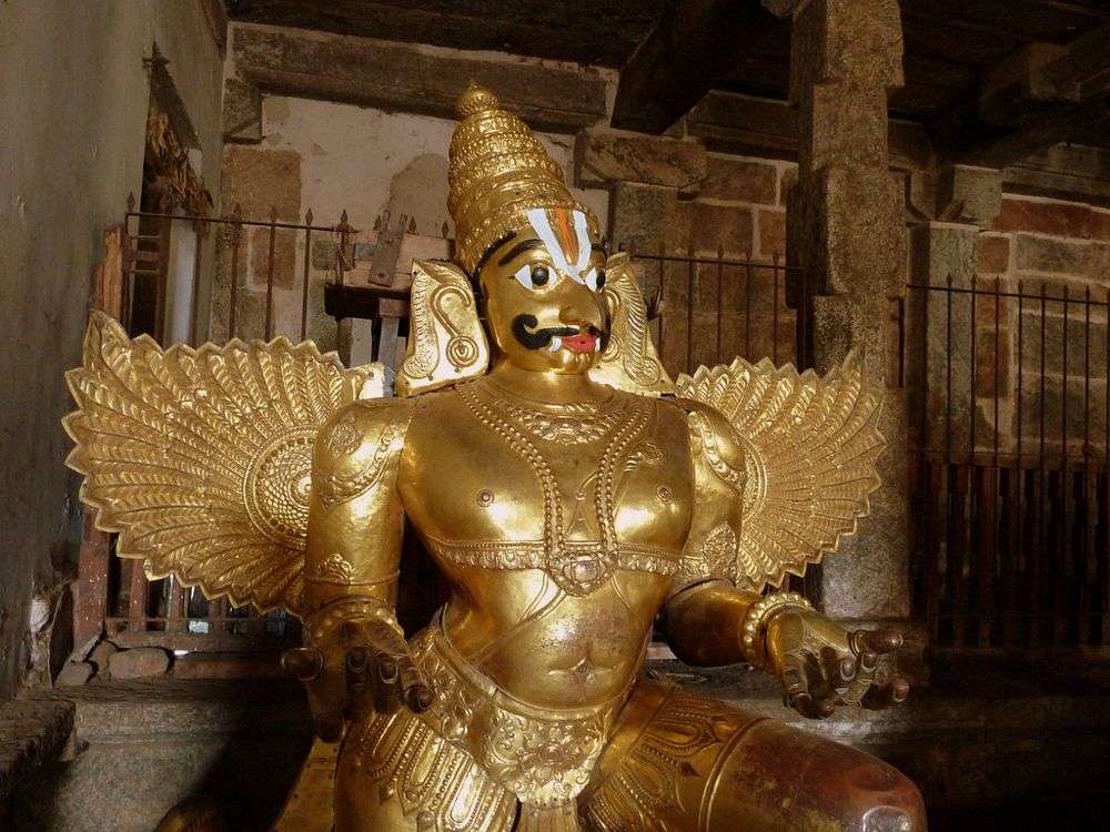 Garuda is the mount (vahana) of the Lord Vishnu, Sri Ranganathaswamy Temple of Srirangapatna