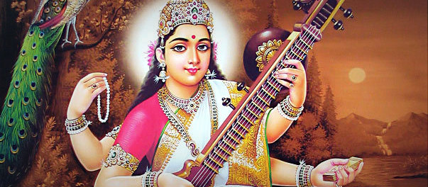 Goddess Saraswathi, the Hindu goddess of knowledge, music, arts, and science