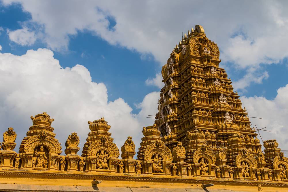 Brick and mortar gopura of Srikanteshwara Temple in Nanjangud