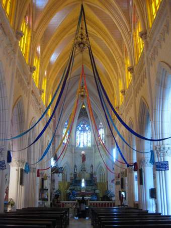 Attractive colonnades of Saint Philomena's Church, Mysore