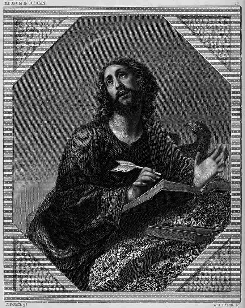 John the Evangelist. Engraving by A.H. Payne after C. Dolci.