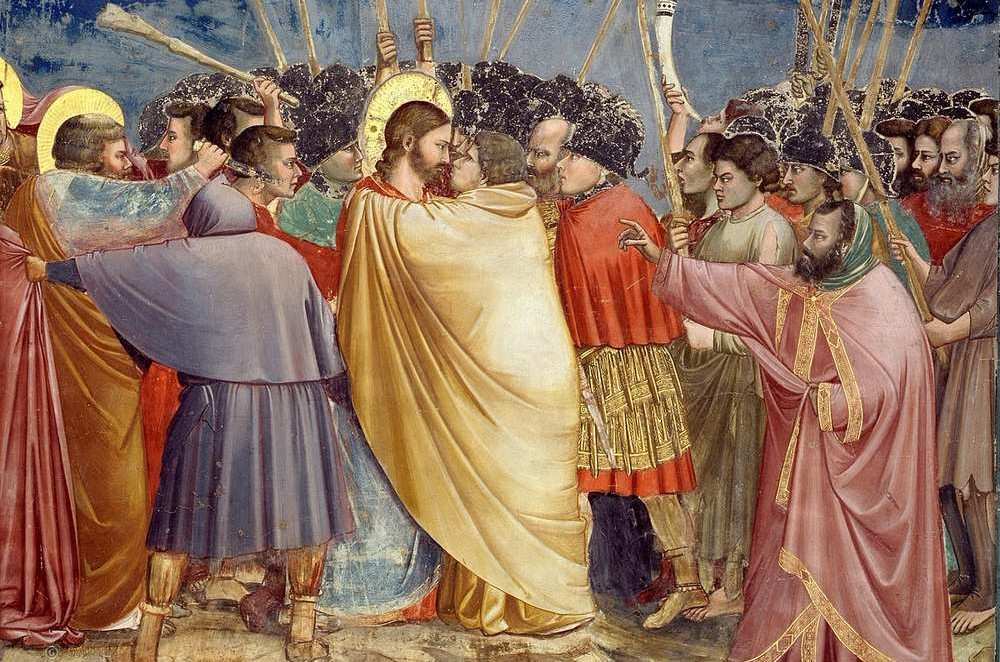Kiss of Judas (1304---06), fresco by Giotto, Scrovegni Chapel, Padua, Italy