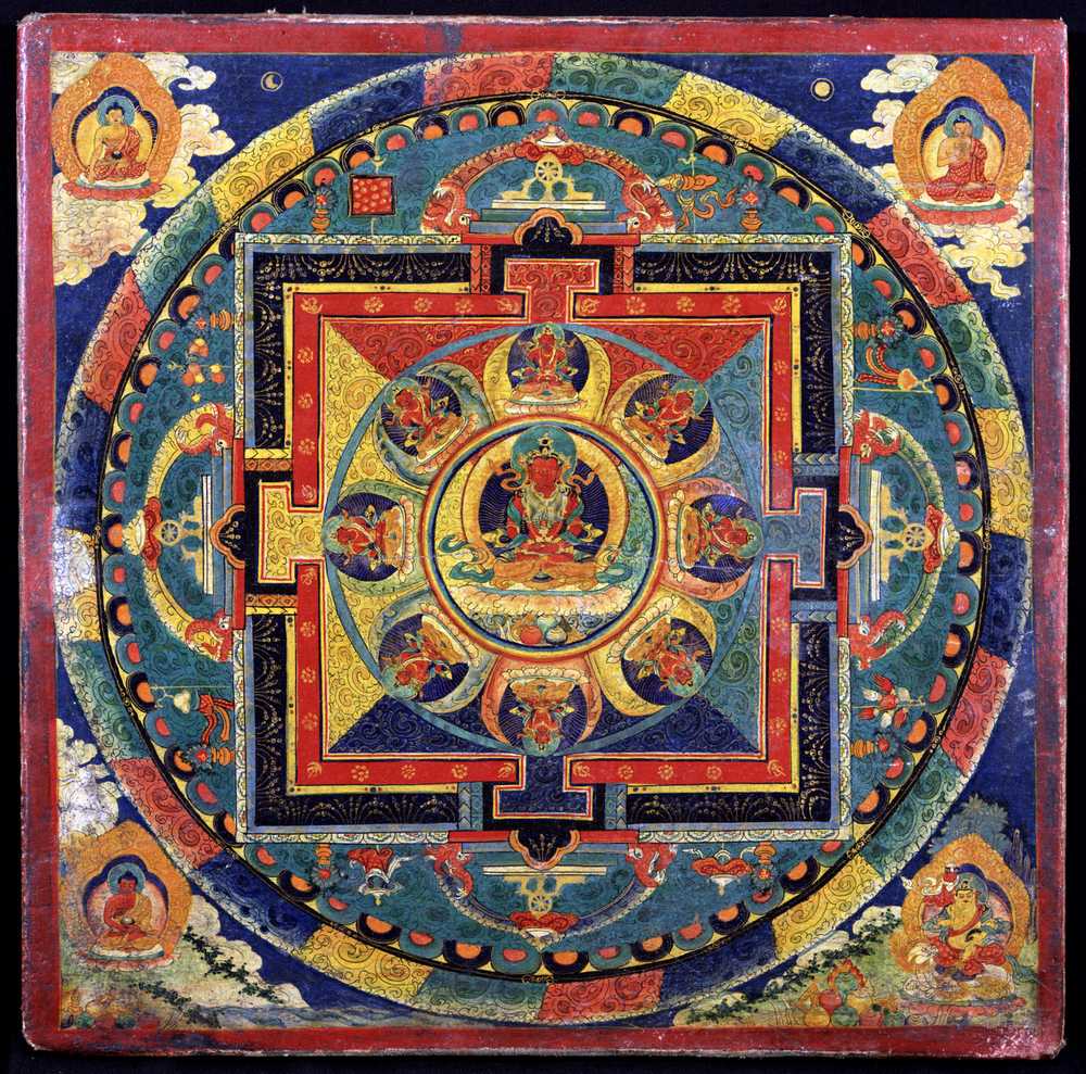 Mandala is a ritual diagram symbolic of the universe---object of meditation in Tantra and Vajrayana Buddhism.