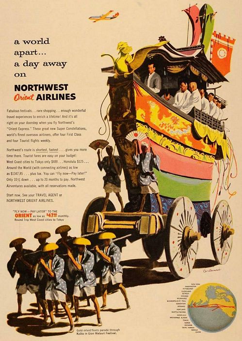 Northwest Orient Airlines Advertisement: Orient Express Route Northwest Orient Airlines Advertisement: Orient Express Route
