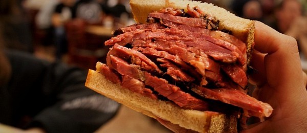 Pastrami Sandwich on Rye with Mustard at Katz's Delicatessen