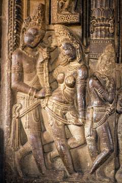 Shiva Dancing Statue Durga Temple in Aihole, Karnataka