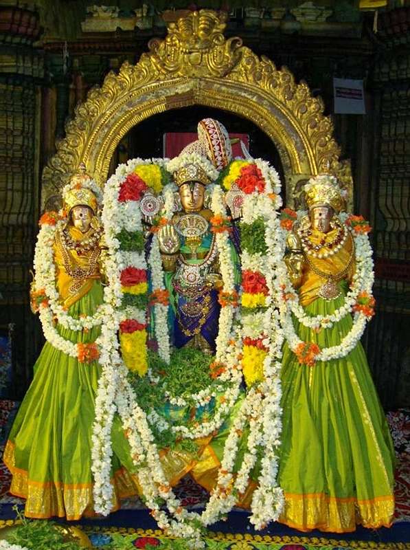Garbhagriha has a fine stone image of Shweta Varahaswamy in Sri Varahaswamy Temple, Mysore