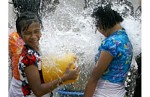 Unrestrained water fight, Songkran Festival, Thailand