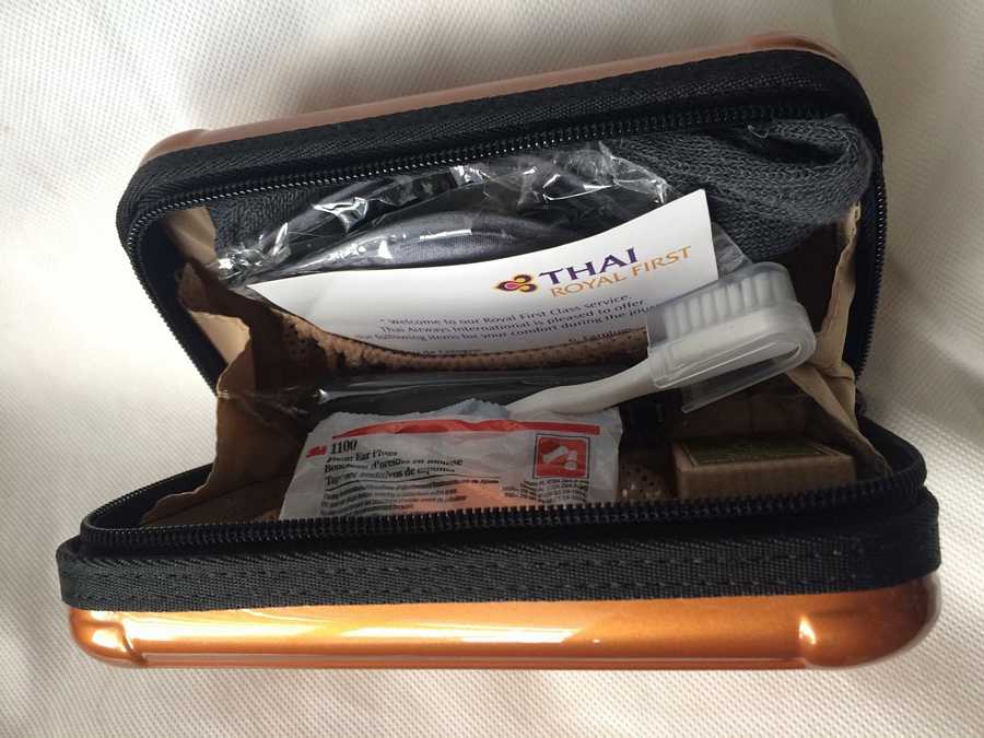 Rimowa Amenity Kits from Thai Airways's Royal First Class - Amber Color