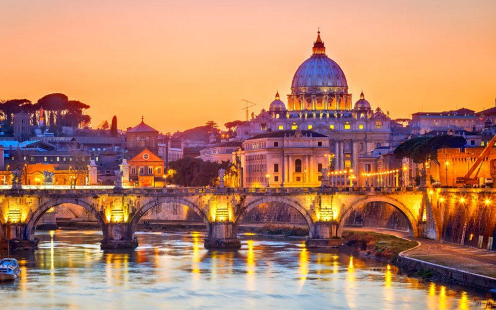 The Romantic Rome at Nighttime